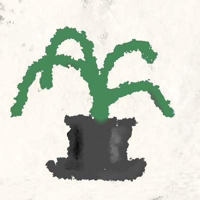 A vinelike thing sprouting out of a tophat